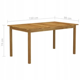 Sodo valgomojo komplektas akacijos juodas 150x90 cm