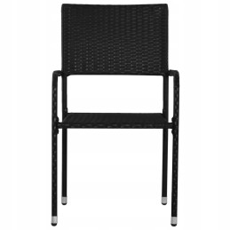 Acacia sodo komplektas 150 cm + 6 rotango kėdės, juodos