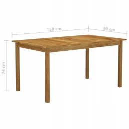 Acacia sodo komplektas 150 cm + 6 rotango kėdės, juodos