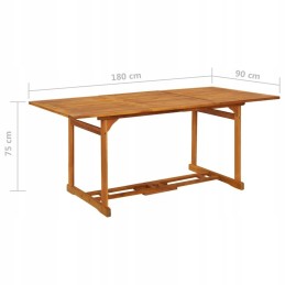 Sodo valgomojo stalas, 180x90x75 cm, li