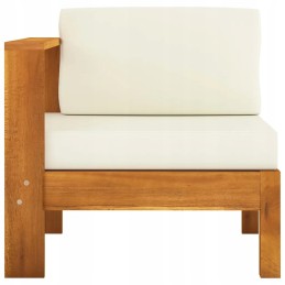 Vidaxl 3-vietė sodo sofa su kreminėmis pagalvėlėmis, akacijos mediena