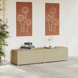Vidaxl sodo dėžė, mišri smėlio spalvos, 469 l, polirotangas