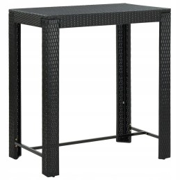 Pe rotango baro baldų komplektas, juodas, 5 vnt. 100x60,5x110,5 cm