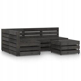 dalių sodo poilsio komplektas, pilka impregnuota pušis