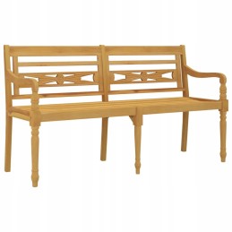 Vidaxl batavia suolas, 150 cm, tikmedžio masyvo