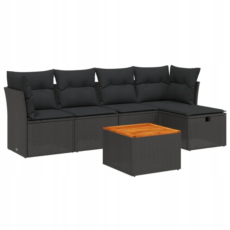 Rattan PE juodas poilsio komplektas 62x62x69 cm