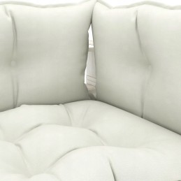 Vidaxl dvivietė sodo sofa iš padėklų, su smėlio spalvos pagalvėlėmis