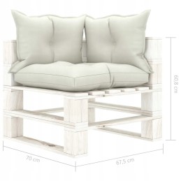 Vidaxl dvivietė sodo sofa iš padėklų, su smėlio spalvos pagalvėlėmis