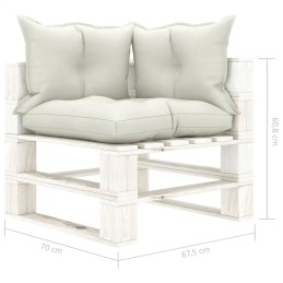 Vidaxl dvivietė sodo sofa iš padėklų, su smėlio spalvos pagalvėlėmis