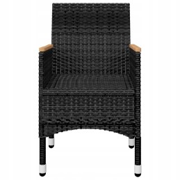 Acacia sodo baldų komplektas - stalas 85x85x74cm, 4 kėdės, juoda, kreminė