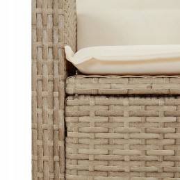 2 dalių sodo baldų komplektas su pagalvėlėmis, smėlio spalvos