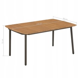 Sodo rotango valgomojo komplektas, 150x90 cm, pilkas