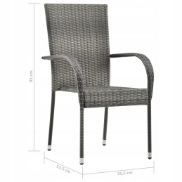 Sodo rotango valgomojo komplektas, 150x90 cm, pilkas