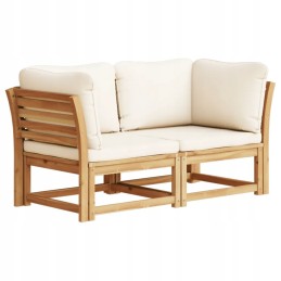 Sodo sofa su pagalvėlėmis, 2-vietė, medžio masyvo