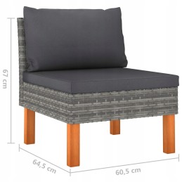 Vidaxl 3-vietė sodo sofa su pagalvėlėmis, polirotango, pilka