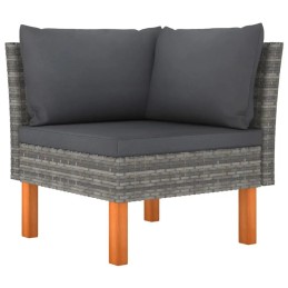 Vidaxl 3-vietė sodo sofa su pagalvėlėmis, polirotango, pilka
