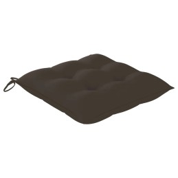 Vidaxl sodo kėdės, 4 vnt, taupe pagalvėlės, tikmedžio
