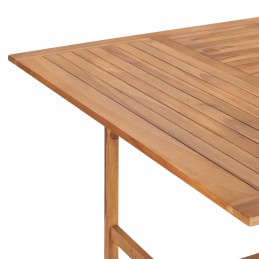 Vidaxl sodo stalas, 150x150x76 cm, tikmedžio masyvo