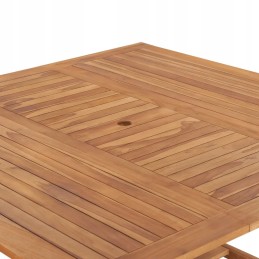 Vidaxl sodo stalas, 150x150x76 cm, tikmedžio masyvo