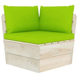4-vietė sodo sofa iš padėklų su eglės medžio pagalvėlėmis