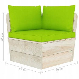 4-vietė sodo sofa iš padėklų su eglės medžio pagalvėlėmis