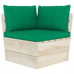 4-vietė sodo sofa iš padėklų su eglės medžio pagalvėlėmis