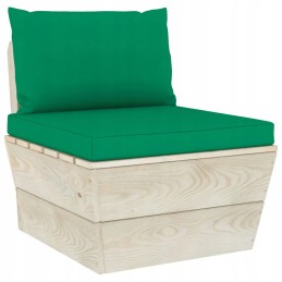4-vietė sodo sofa iš padėklų su eglės medžio pagalvėlėmis