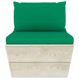 4-vietė sodo sofa iš padėklų su eglės medžio pagalvėlėmis