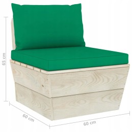 4-vietė sodo sofa iš padėklų su eglės medžio pagalvėlėmis