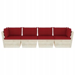 4-vietė sodo sofa iš padėklų su eglės medžio pagalvėlėmis