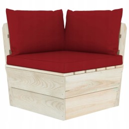 4-vietė sodo sofa iš padėklų su eglės medžio pagalvėlėmis