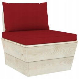4-vietė sodo sofa iš padėklų su eglės medžio pagalvėlėmis