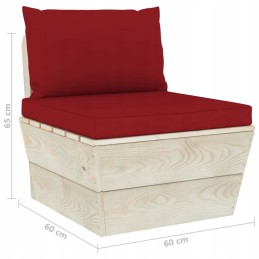 4-vietė sodo sofa iš padėklų su eglės medžio pagalvėlėmis