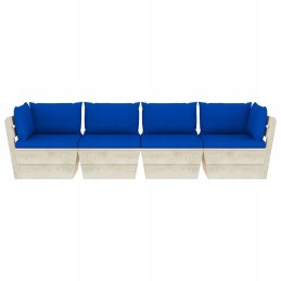 4-vietė sodo sofa iš padėklų su eglės medžio pagalvėlėmis
