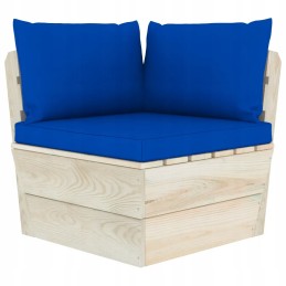 4-vietė sodo sofa iš padėklų su eglės medžio pagalvėlėmis