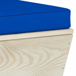4-vietė sodo sofa iš padėklų su eglės medžio pagalvėlėmis