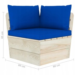 4-vietė sodo sofa iš padėklų su eglės medžio pagalvėlėmis