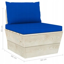 4-vietė sodo sofa iš padėklų su eglės medžio pagalvėlėmis