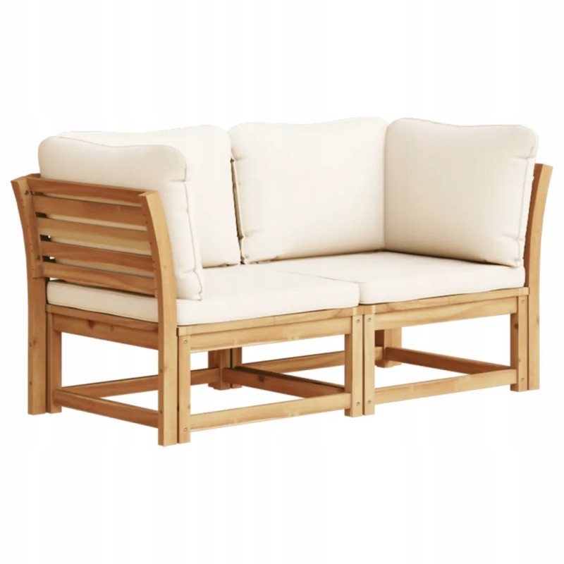 Sodo sofa su pagalvėlėmis, 2-vietė, medžio masyvo