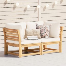 Sodo sofa su pagalvėlėmis, 2-vietė, medžio masyvo
