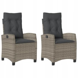 Rattan sodo kėdė su pagalvėlėmis, pilka, 57x66x93 cm