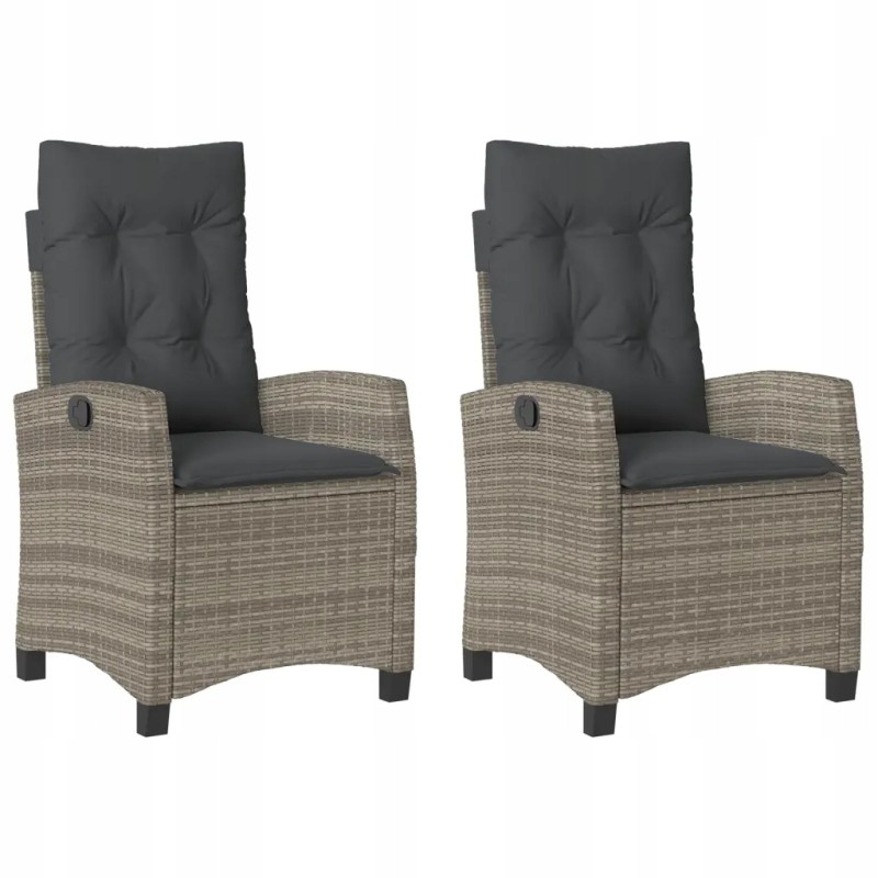 Rattan sodo kėdė su pagalvėlėmis, pilka, 57x66x93 cm