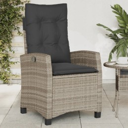 Rattan sodo kėdė su pagalvėlėmis, pilka, 57x66x93 cm