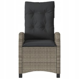 Rattan sodo kėdė su pagalvėlėmis, pilka, 57x66x93 cm