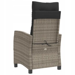 Rattan sodo kėdė su pagalvėlėmis, pilka, 57x66x93 cm