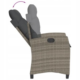 Rattan sodo kėdė su pagalvėlėmis, pilka, 57x66x93 cm