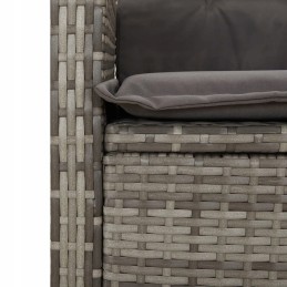 Rattan sodo kėdė su pagalvėlėmis, pilka, 57x66x93 cm