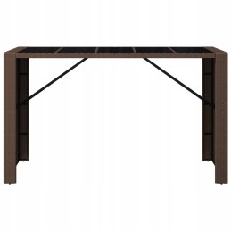 Vidaxl baro stalas su stikliniu stalviršiu, rudas, 185x80x110 cm