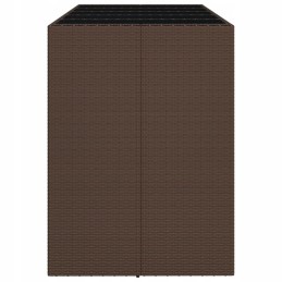 Vidaxl baro stalas su stikliniu stalviršiu, rudas, 185x80x110 cm
