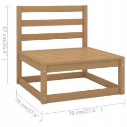 Sodo sofa iš pušies masyvo, 3 vietų, medaus rudos spalvos, komplektas